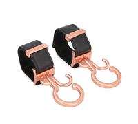 Lot de 2 crochets de poussette pour bébé sécurisés et rotatifs pour accrocher des sacs à main, des couches, des jouets