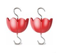 Lot de 2 crochets de protection en métal pour mangeoires à colibris résistants à la rouille pour nourrir les oiseaux (rouge)