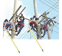 Lot de 2 crochets de sauvetage haute tension - Barre de traction de sécurité isolée pour situations d'urgence, tiges de sauvetage légères pour sous-station et construction, 110 kV 2 m