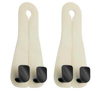 Lot de 2 crochets de siège de voiture cuir microfibre pour appuie-tête,accessoires de voiture,crochets en plastique,crochets de rangement pour dossier de siège de voiture,beige,Car Headrest Hooks