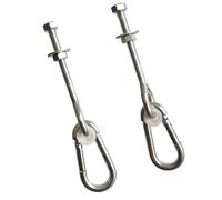 Lot de 2 crochets de suspension en acier inoxydable pour siège de jardin haute capacité 300 kg