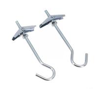 Lot de 2 crochets de suspension pour plantes, plafonds, murs creux, pour lanternes, aile basculante, crochets 90 mm, finition argentée pour carillons à vent en acier galvanisé, décorations
