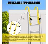 Lot de 2 crochets d'échelle de toit - Charge maximale : 300 kg - Crochet échelle en acier avec roue - Stabilisateur d'échelle - Adaptateur universel pour échelles en aluminium - Extension de toit