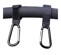 Lot de 2 crochets durables pour poussette de bébé pour sacs à couches, chariots pour animaux domestiques, sacs d'épicerie, crochet pour maman, landau, fauteuil roulant Noir