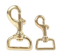 Lot de 2 crochets en D avec fermoirs mousquetons rotatifs à 360 degrés en laiton pour porte-clés, loisirs créatifs, porte-clés, cordons, sacs à main, colliers pour chien