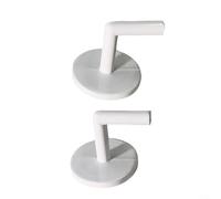 Lot de 2 crochets muraux en métal vintage en fer, support robuste pour panneaux de fenêtre, installation sans perçage, décoration d'intérieur élégante (blanc)