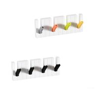 Lot de 2 crochets muraux en plastique avec 4 crochets chacun pour l'entrée, le bureau, la crèche et le couloir