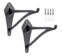 Lot de 2 crochets muraux pour pot de fleurs - 16,2 x 10 cm en fer noir, support de suspension, décoration artistique de jardin | Cintre en métal robuste résistant à la rouille pour paniers à fleurs