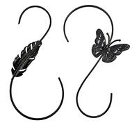 Lot de 2 crochets pour mangeoire à oiseaux en métal de 30,5 cm en forme de S avec décorations exquises pour suspendre des plantes, des rampes pour rampes pour l'extérieur des branches d'arbre S