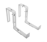 Lot de 2 crochets réglables en fer pour pot de fleurs sans perçage pour un arrangement facile des plantes sur balustrades et fenêtres, résistant aux intempéries, blanc