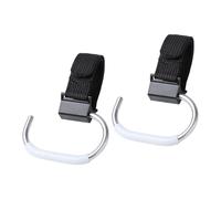 Lot de 2 crochets rotatifs multifonctions pour poussette, capacité de charge lourde, design ergonomique pour les parents ayant besoin d'espace de rangement supplémentaire