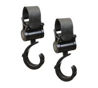 Monsieur Bébé - Lot de 2 crochets rotatifs universels pour poussette - Baroud - Noir