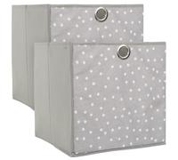 Lot de 2 cubes de rangement 30x30 cm gris/blanc 27L