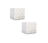Toilinux - Lot de 2 cubes de rangement pliables avec tissu texturé - 30 x 30 cm - Beige