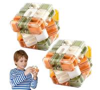 Lot de 2 cubes labyrinthe 3D Puzzle 3D Labyrinthe Boule 3 × 3 ABS pour adolescents et adultes enfants, anniversaire et Noël (orange)