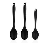 Lot de 2 cuillères, 1 cuillère en silicone, cuillères à mélanger, cuillères de cuisine, cuillères à café, cuillères à café, cuillères de cuisine, cuillères à ustensiles de cuisine