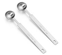 Lot de 2 cuillères à café à mesurer en acier inoxydable 5 ml