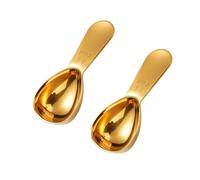 Lot de 2 cuillères à café en acier inoxydable doré de 30 ml, 2 cuillères à soupe cuillères à café à manche court pour thé, sucre, café moulu, lait en poudre (2 cuillères à soupe/1/8 tasse)