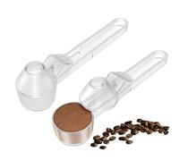 Lot de 2 cuillères à café et entonnoir pour dosettes de café réutilisables et rechargeables, capacité de 2 cuillères à soupe, pelle avec entonnoir pour café moulu, poudre de protéine, thé (transparent