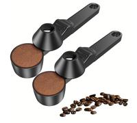 Lot de 2 cuillères à café et entonnoir pour dosettes K Cup réutilisables, 2 cuillères à café rechargeables, cuillère à mesurer sans désordre pour café moulu, poudre de protéines et thé, cuillère à