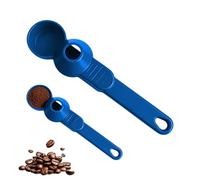 Lot de 2 cuillères à café réutilisables et entonnoir, cuillères à mesurer sans déversement pour tasse K, bouteille d'eau, café moulu, poudre de protéine, remplissage de poudre de créatine (bleu)