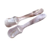 Lot de 2 cuillères à caviar à perles - Cuillères à dessert pour caviar, glace, café, sel, sauce nacrée - Cuillères à caviar faites à la main - Cuillères de service (rose, 12 cm)