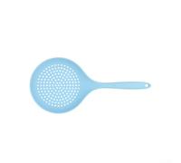 Lot de 2 cuillères à fente en silicone, passoire à long manche, écumoire résistante à la chaleur pour huile chaude, outil de cuisine facile à nettoyer (bleu)
