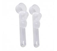 Lot de 2 cuillères à mélanger à long manche avec embout entonnoir - Outil de mesure de précision pour café expresso et latte - Plastique noir (transparent)