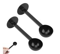 Lot de 2 cuillères à mesurer à café, cuillères à café multifonctions en plastique noir petites cuillères à café réutilisables cuillères à café expresso