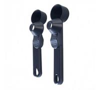 Lot de 2 cuillères à mesurer coulissantes avec entonnoir intégré pour une portion constante de café, sucre, cacao ou poudre de protéines (noir)