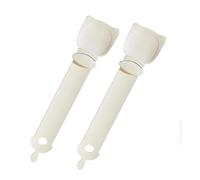 Lot de 2 cuillères à presser pour bande de chat, cuillère à presser pour friandises pour chat, cuillère à bande pour chat, cuillère d'alimentation pour chat (2 pièces, blanc)