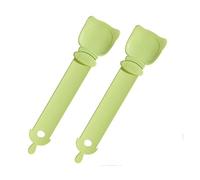Lot de 2 cuillères à presser pour bande de chat, cuillère à presser pour friandises pour chat, cuillère à bande pour chat, cuillère d'alimentation pour chat (vert)