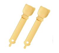 Lot de 2 cuillères à presser pour bande de chat, cuillère à presser pour friandises pour chat, cuillère à bande pour chat, cuillère d'alimentation pour chat (orange)