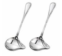 Lot de 2 Cuillères à Sauce en Acier Inoxydable, avec Bec Verseur Anti-Goutte, Louche de Service 20,5 cm, Passe au Lave-Vaisselle, Pour Soupe, Jus, Ragoût, Louche Bec Verseur