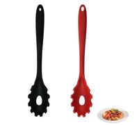 Lot de 2 cuillères à spaghetti, cuillère à pâtes en silicone, fourchette en silicone, ustensiles de cuisine antiadhésifs pour cuisiner, remuer, servir des pâtes, des soupes et des sauces