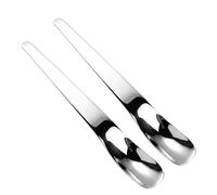 Lot de 2 cuillères à thé glacé en acier inoxydable à long manche | Cuillère à dessert en acier inoxydable pour crème glacée, café, boulanger, baristas, préparation, sucre, thé, yaourt