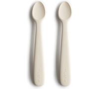 Lot de 2 cuillères bébé en silicone - Ivoire