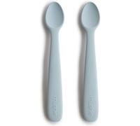 Mushie Cuillères d'alimentation en silicone petite cuillère sans BPA Powder Blue lot de 2