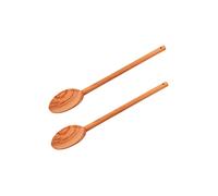 Fackelmann 9986150 Lot de 2 cuillères de Cuisine Rondes 30 cm en Bois d'olivier, cuillère en Bois, cuillère Cuisine, Marron, 30 x 7,8 x 1,2 cm