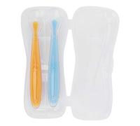 Lot de 2 Cuillères en Silicone pour bébé, Cuillères à Pointe Souple pour Bébés de Plus de 4 Mois avec Boîte, Cuillères D'entraînement à Auto-alimentation en Silicone de Première