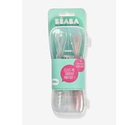 Lot de 2 cuillères ergonomiques d'apprentissage + boîte de transport rose/gris TU