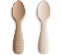 Mushie Cuillères de démarrage en silicone Lot de 2 12m+ Natural/Shifting Sand
