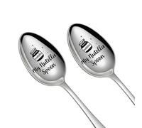 Lot de 2 cuillères personnalisées pour crème au chocolat, 20,3 cm, conçues pour les amateurs de Nutella, actuellement pour lui/pour vous, idéales pour une dent sucrée, argent