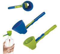 Lot de 2 cuillères pour poudres, cuillères à protéines, manche coulissant, entonnoir avec échelle, 2 en 1 pour poudre de protéines et boissons sportives