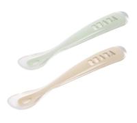 Lot de 2 cuillères silicone 1er âge Duo Argile Vert de gris