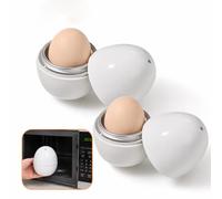 Lot de 2 cuiseurs à œufs micro-ondes, en aluminium, capacité 1 œuf, machine pour œufs cuits et durs, outil de cuisine rapide pour le petit-déjeuner, le bureau et la maison