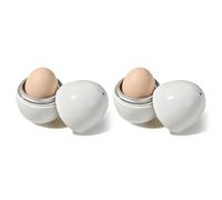 Lot de 2 cuiseurs à œufs micro-ondes, machine pour œufs cuits et durs, cuiseur à œufs 1 œuf pour petit déjeuner rapide, bureau et maison