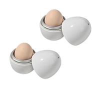 Lot de 2 cuiseurs à œufs pour micro-ondes - Cuiseur à œufs pour 1 œuf - En aluminium - Pour micro-ondes - Outil de cuisine pour la cuisson rapide des œufs à la coque - Petit déjeuner rapide pour le
