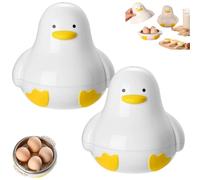 Lot de 2 cuiseurs à œufs pour micro-ondes, cuiseur vapeur à 4 capacités, gadgets de cuisson à la coque, œufs durs et durs, pocheuse à micro-ondes en forme de canard, pour une cuisson parfaite dure ou