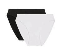 DIM Culotte Femme Les Pockets EcoDIM Microfibre x2, Lot Noir/Blanc, L-XL